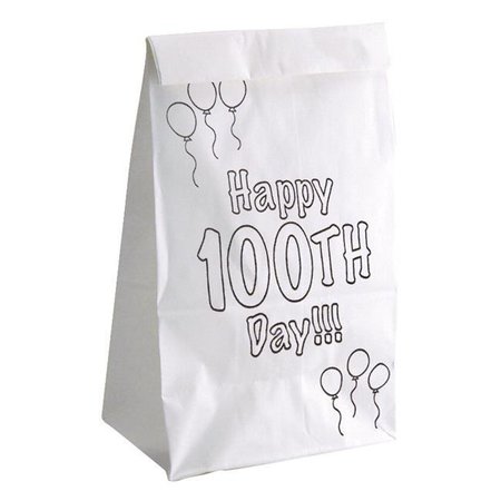 HYGLOSS PRODUCTS Hygloss Products 1559550 Happy 100th Day Bags - Pack of 25 1559550